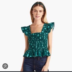 Hill house home the Paz top emerald botanical shirt